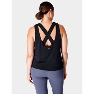 Sweaty‎ Betty Double Up Tank Lightning Blue Yoga Pilates Barre 2 in 1 XS